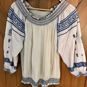 FREE PEOPLE Embroidered Blouse 👚